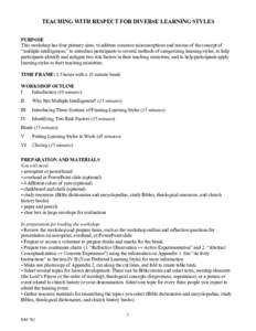 Psychological theories / Education reform / Education theory / Theory of multiple intelligences / Learning styles / Spatial intelligence / Teaching method / Howard Gardner / E-learning / Education / Educational psychology / Curricula