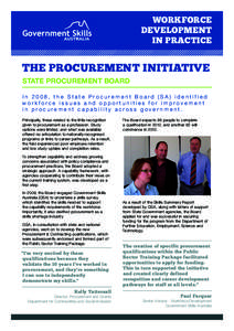 WORKFORCE DEVELOPMENT IN PRACTICE THE PROCUREMENT INITIATIVE STATE PROCUREMENT BOARD