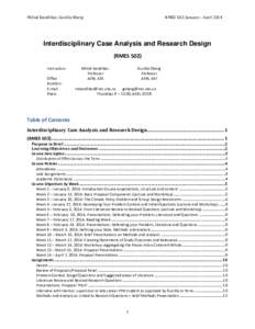 Milind Kandlikar, Gunilla Oberg  RMES 502: January – April 2014 Interdisciplinary Case Analysis and Research Design (RMES 502)