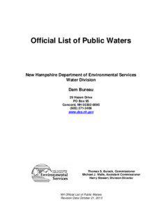 Official List of Public Waters  New Hampshire Department of Environmental Services