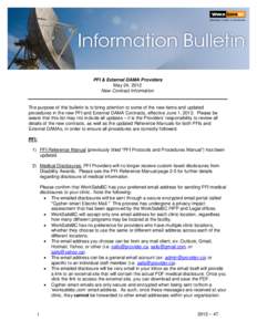 Information Bulletin - PFI & External DAMA Providers