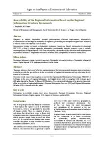 Agris on-line Papers in Economics and Informatics Volume VI Number 1, 2014  Accessibility of the Regional Information Based on the Regional