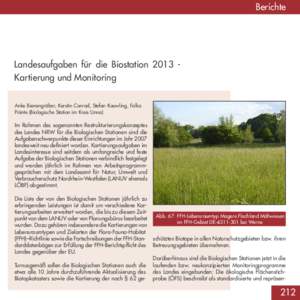 Jahresbericht der Biologischen Station im Kreis Unna 2013