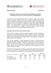 Economy of Hong Kong / Pearl River Delta / Macau / MEVAS Bank / The Hongkong and Shanghai Banking Corporation / HSBC / Banks / Dah Sing Bank Limited / Investment