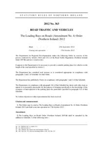 The Loading Bays on Roads (Amendment No. 4) Order (NINo. 363