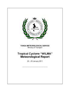 TONGA METEOROLOGICAL SERVICE Ministry of Transport