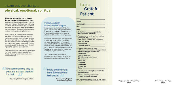 I am a  Inspire positive change … Grateful Patient