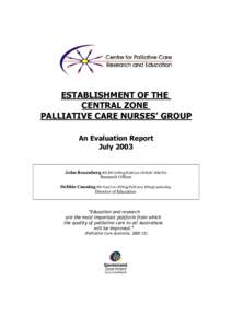 Establishment of the Central Zone Palliative Care Nurses Group