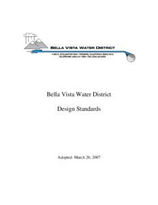 Bella Vista Water District Design Standards Adopted: March 26, 2007  Table of Contents