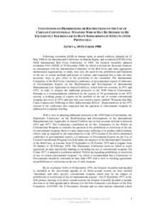 Convention on Prohibitions or Restrictions on the Use of Certain Conventional Weapons which may be deemed to be Excessively Injurious or to have Indiscriminate Effects - procedural history - English