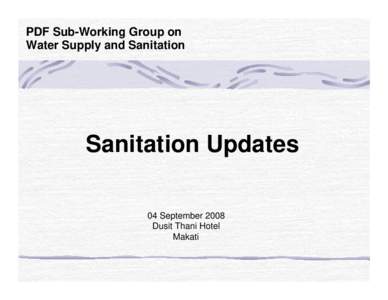 The Water Supply & Sanitation Sector: Current Challenges and Opportunities