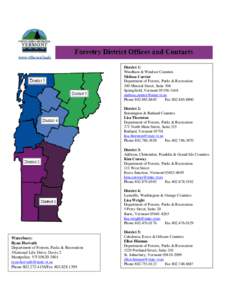District 1: Windham & Windsor Counties Melissa Currier Department of Forests, Parks & Recreation 100 Mineral Street, Suite 304 Springfield, Vermont[removed]