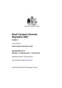 Road Transport (General) Regulation 2000