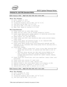 BIOS Update Release Notes