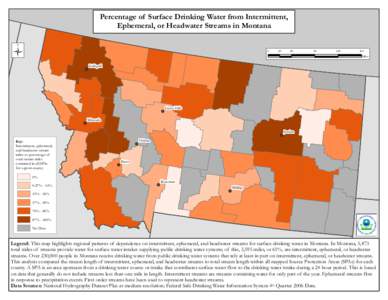 Percentage of Surface Drinking Water from Intermittent, Ephemeral or Headwater Streams in Montana