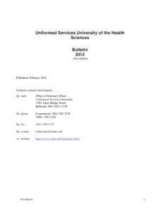 Uniformed Services University of the Health Sciences Bulletin[removed]First Edition)