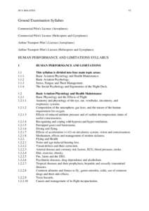 Ground Examination Syllabus