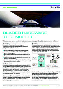 SAFER, SMARTER, GREENER  © xxx bladed Hardware Test Module