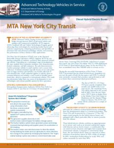 MTA New York City Transit. Advanced Technology Vehicles in Service, Diesel Hybrid Electric Buses Fact Sheet.