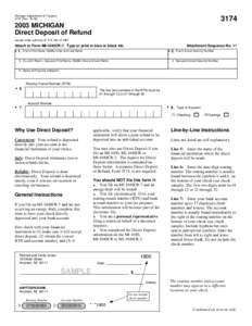 Form 3174, 2003 Direct Deposit of Refund