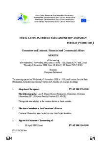 Euro-Latin American Parliamentary Assembly Assemblée Parlementaire Euro-Latino Américaine Asamblea Parlamentaria Euro-Latinoamericana Assembleia Parlamentar Euro-Latino-Americana  EURO- LATIN AMERICAN PARLIAMENTARY ASS