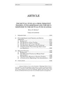 Funds / Financial services / Financial markets / Collective investment schemes / Mutual fund / Late trading / Exchange-traded fund / Net asset value / Arbitrage / Financial economics / Investment / Finance