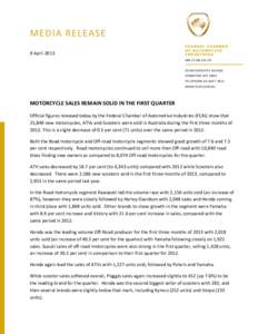 MEDIA RELEASE 9 April 2013 FEDERAL CHAMBER OF AUTOMOTIVE INDUSTRIES
