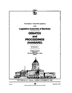 First Session ·Thirty-Fifth Legislature ofthe Legislative Assembly of Manitoba  DEBATES