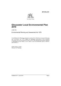 2010 No 241  New South Wales Gloucester Local Environmental Plan 2010