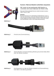 Kamera- Netzwerkkabel wetterfest verpacken IP67, direkt mit den bestehenden RJ45 Steckern zu verwenden, kein neues Aufpressen der Stecker nötig Standard Netzwerkkabel können direkt montiert werden Cat5 / Cat 5e / Cat6 