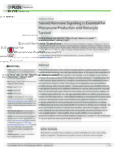 Steroid Hormone Signaling Is Essential for Pheromone Production and Oenocyte Survival