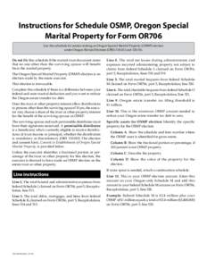 Schedule OSMP, Oregon Special Marital Property calculation for Form OR706, [removed]