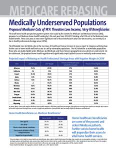 MEDICARE REBASING  Medically Underserved Populations Proposed Medicare Cuts of 14% Threaten Low Income, Very Ill Beneficiaries The draft home health prospective payment system rule issued by the Centers for Medicare and 