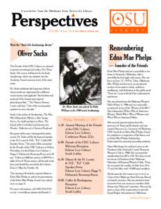 A newsletter from the Oklahoma State University Library  Perspectives L  Fall 2001 • Issue 29 • www.library.okstate.edu