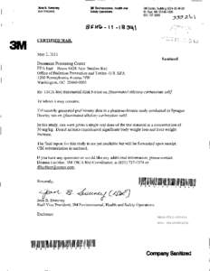 3M / Dow Jones Industrial Average / Toxic Substances Control Act / Intellectual property law / Safety engineering / Non-disclosure agreement / Chemical substance / Chemistry / Material safety data sheet / Health / Safety / Security