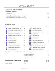 CITY of CLOVIS A. GENERAL INFORMATION i. Jurisdictional Information: Population 1998:  67,700