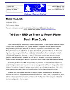 Tri-Basin NRD 1723 N Burlington Street Holdrege, NEPhone: (Fax: (