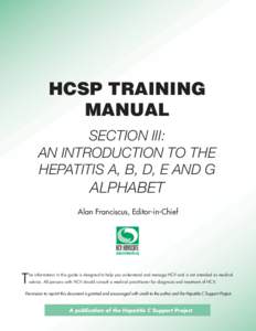 HCSP Training Workshops- Section II: The Hepatitis Alphabet