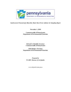 Geology of New Jersey / Geology of Pennsylvania / Geology of West Virginia / Marcellus Formation / Shale / Shale gas / Pennsylvania Department of Environmental Protection / Air pollution / Natural gas / Pollution / Chemistry / Geography of the United States