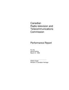 Canadian Radio-television and Telecommunications Commission  Performance Report