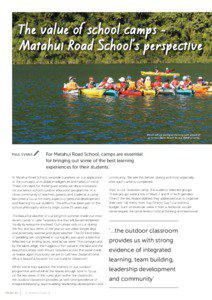 The value of school camps Matahui Road School’s perspective  We all raft up staring at the long path ahead of