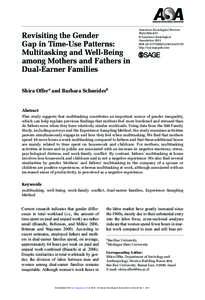 Work–life balance / Working parents / Mother / Child care / Gender role / Structure / Work Intensity / Human multitasking / Family / Behavior / Social psychology