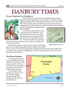 FRONTIER AND COLONIAL PERIODS OF DANBURY[removed]DANBURY TIMES
