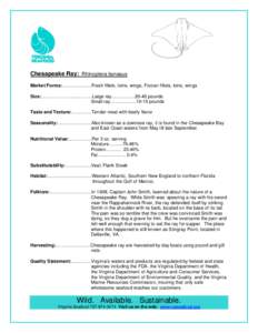 Microsoft Word - Chesapeake Ray Fact Sheet.doc