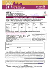 Please complete and return this form as soon as possible to:  INTERPLAN Congress, Meeting & Event Management AG Landsberger Straße 155, 80687 Munich, Germany Tel: +[removed]774 - Fax: +[removed]45
