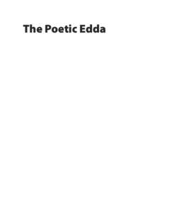 The Poetic Edda  The Poetic Edda Northvegr Edition  Edda Sæmundar Hinns Froða