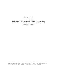 Studies in  Mutualist Political Economy