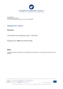 27 June 2013 EMA/CHMP[removed]Committee for Medicinal Products for Human Use (CHMP) Assessment report Remsima