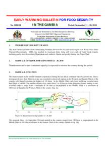 EARLY WARNING BULLETIN FOR FOOD SECURITY IN THE GAMBIA No[removed]Period: September[removed], 2010