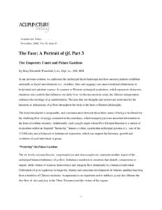 The Face: A Portrait of Qi, Part 3 | acupuncturetoday.com